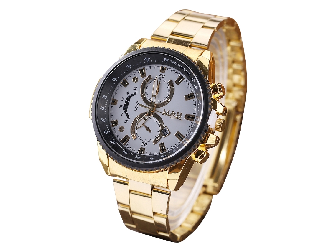 Reloj De Pulsera Para Hombre Con Brazalete De Acero, Estilo Clásico, Tres Zonas Horarias, A La Moda.