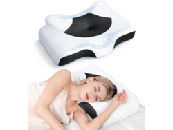 Almohada Para El Cuello Ergonómica Con Forma De Mariposa De Espuma Viscoelástica Transpirable Para Dormir (negra) Cuich