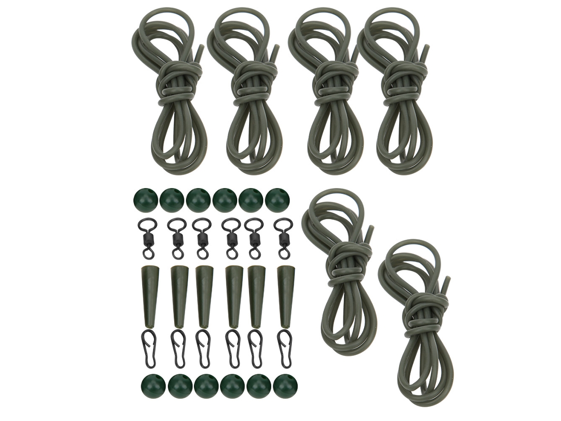 Aparejo de tubo prearmado para helicóptero, aparejos para carpas, eslabón giratorio de ojo grande, accesorios para pesca al aire libre
