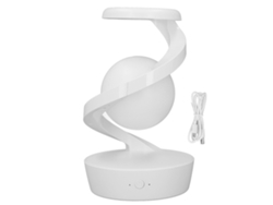 Yncm2026-lámpara De Mesa Led Moderna Espiral Con Bola Levitación Visual 3d Para Dormitorio Sala Oficina Blanca