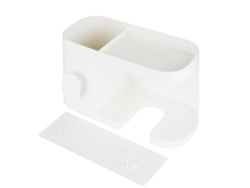 RNEMITERY Soporte de Pared para Secador de Pelo Multifuncional con Cesta Blanca
