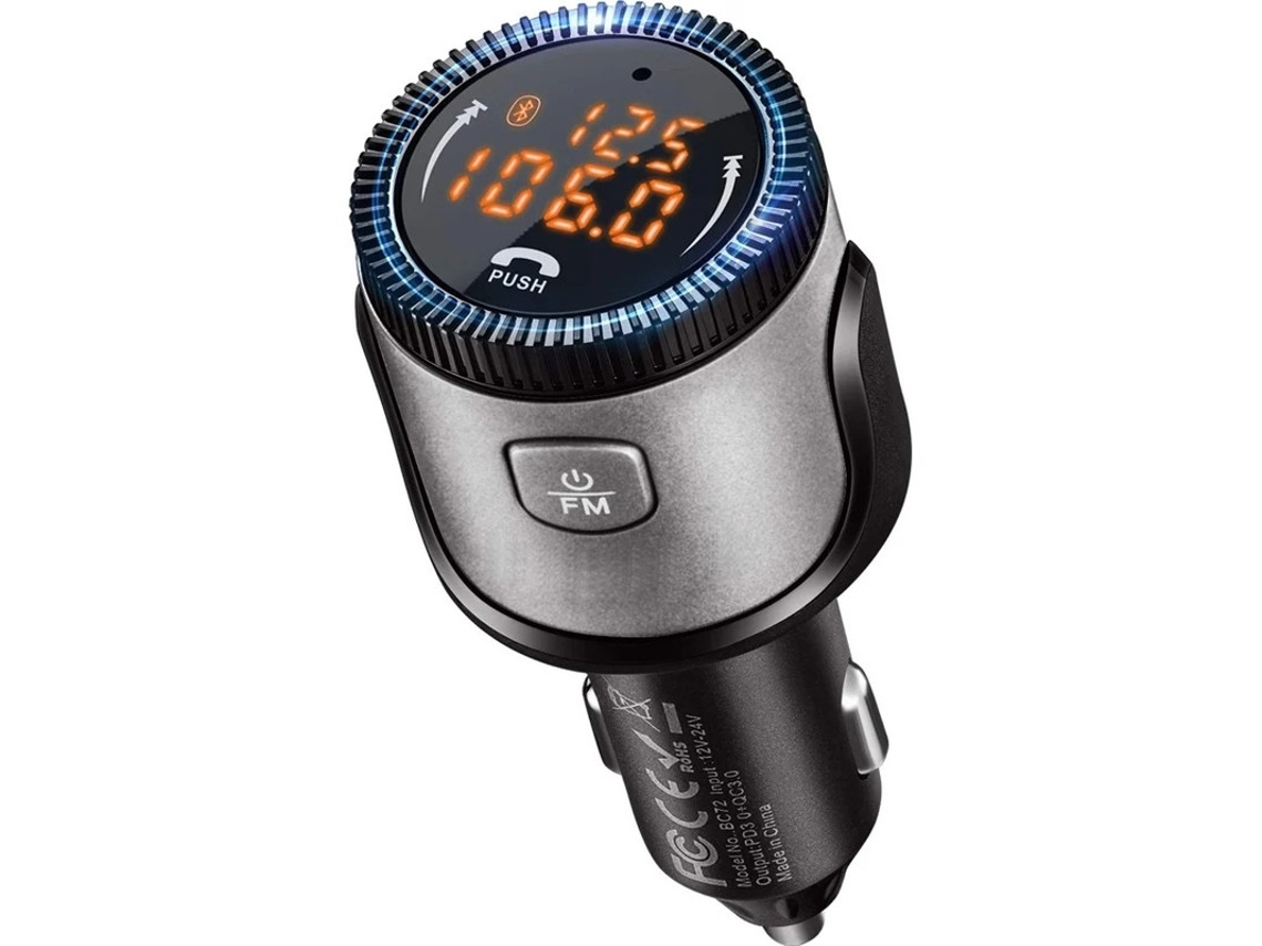Transmissor Fm Bluetooth 5.1 36w Qc 3.0 Pd 3.0, Viva Voz, Assistente Siri Yizhood (preto)