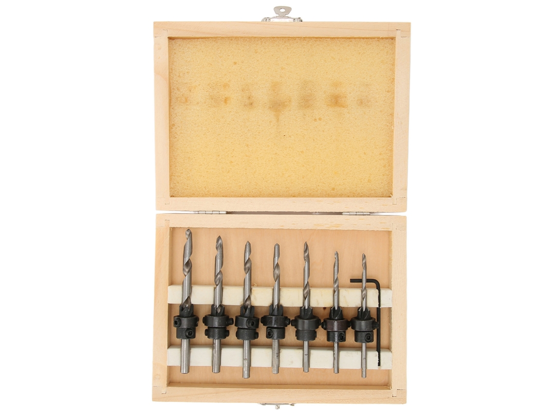 Juego De 7 Brocas Biseladoras Con Llave Allen Para Trabajos De Carpintería Y Ebanistería.