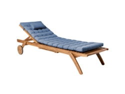 Espreguiçadeira De Jardim Com Encosto Ajustável Beliani Cesana Premium De Madeira De Acácia Castanho 61x195x80