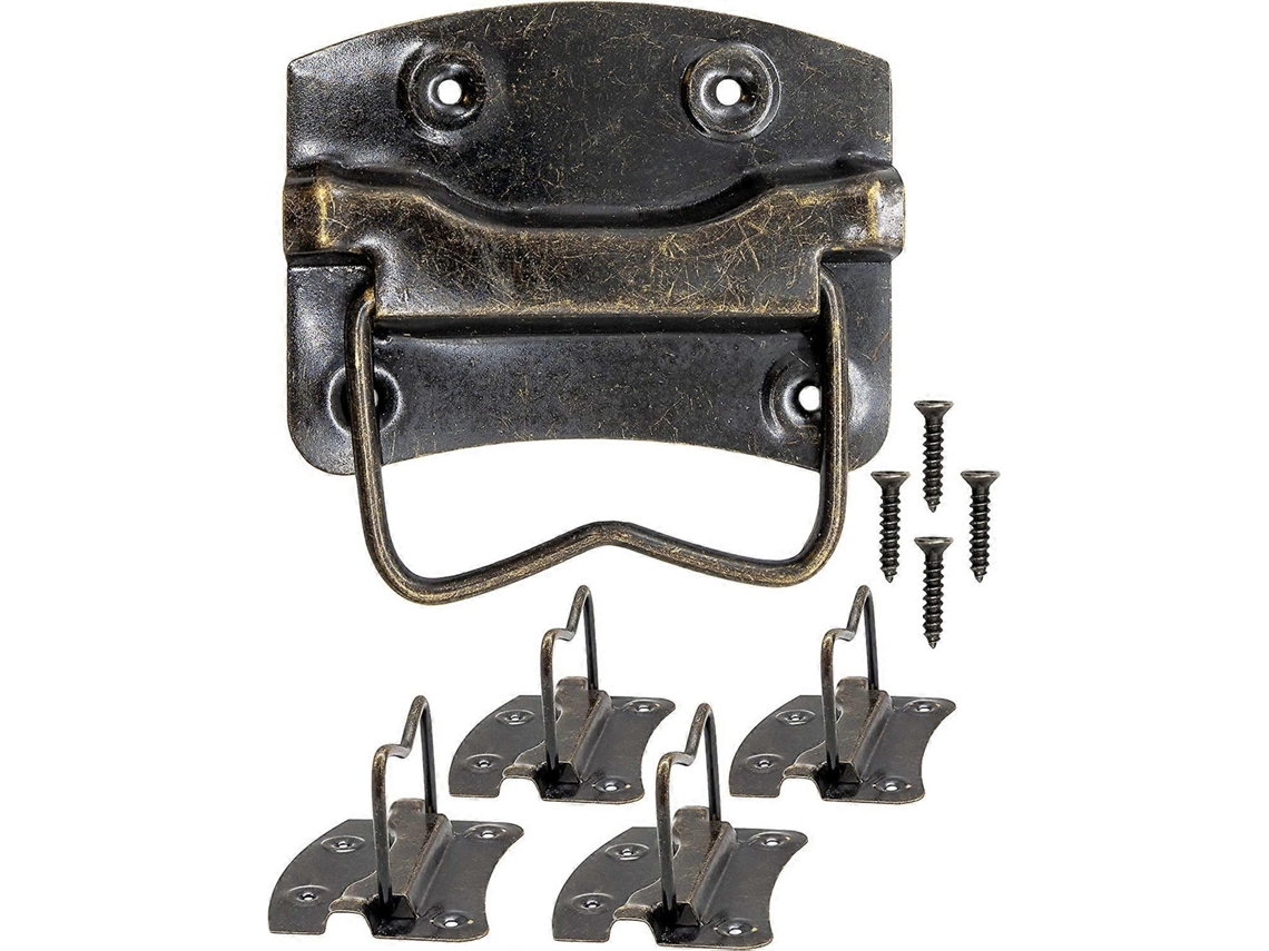 Set De 4 Asas Plegables Antiguas De Bronce Para Cajas, Muebles, Diseño Vintage, 76 X 72 Mm, Acabado De Alta Gama