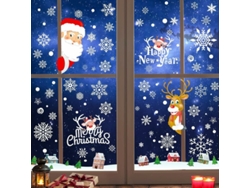Pegatinas navideñas reutilizables para ventanas RNEMITERY