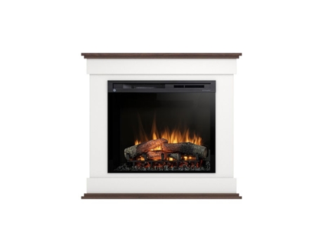 Chimenea LED eléctrica independiente LENOX 28' Blanco mate / Roble 103 x 94 x 29 OUTINFIRE