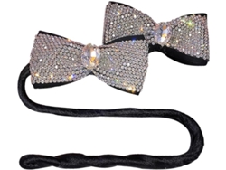 Appareil À Chignon Nœud Torsadé Petit Taille Blanche Décor Diamant Para Femmes Créatrice De Chign...