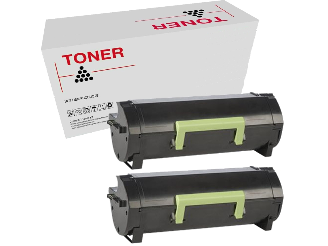 Pack 2 Tóners Compatibles Mx510/Mx511/Mx610/Mx611 Lexmark 60F2X00/602X 20.000 páginas