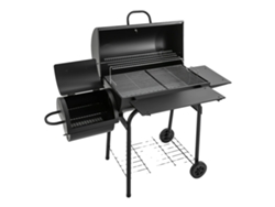 Parrilla de carbón, independiente con tapa, diseño portátil, color negro.