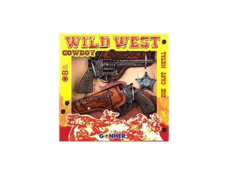 Lanzador GONHER Wild-West Playset 8 Tiros dos Revolver (Edad Mínima Recomendada: 3 años)