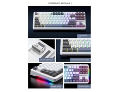 Teclado mecánico Aula F87 con 87 teclas intercambiables en caliente, teclado inalámbrico RGB PBT para juegos Ly Ebike
