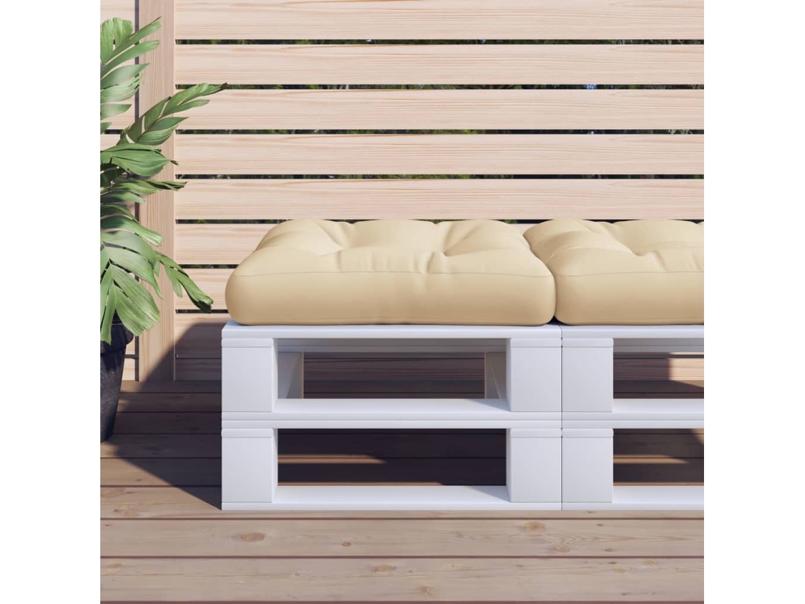 Cojín grande para sofá, Pallets, 60x60x12 cm, tela beige, HARLANV1
