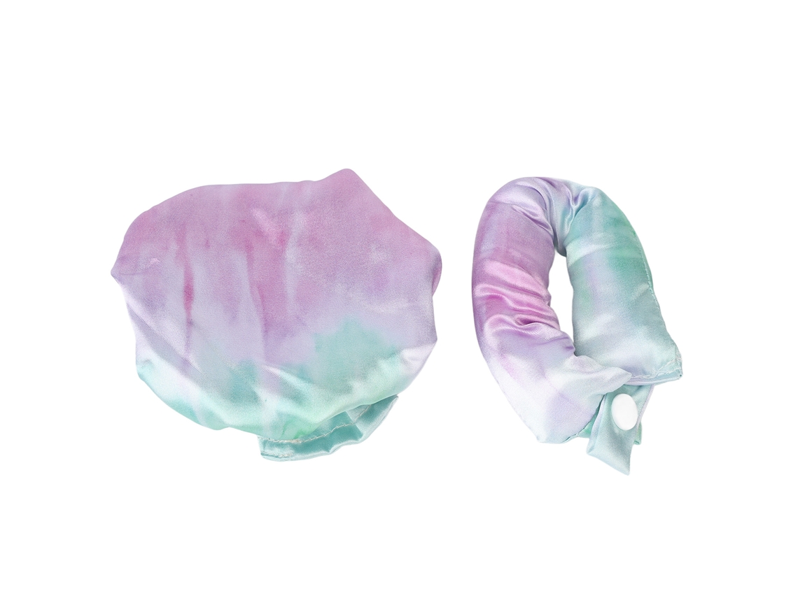 Tie Dye Portátil Seda Macia Chapéu De Cabelo Sem Calor Para Cachos Noturnos Em Casa Roxo