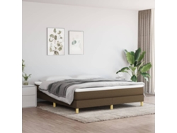 Cama Sin Colchón De Tela Marrón Oscuro 180x200 Cm