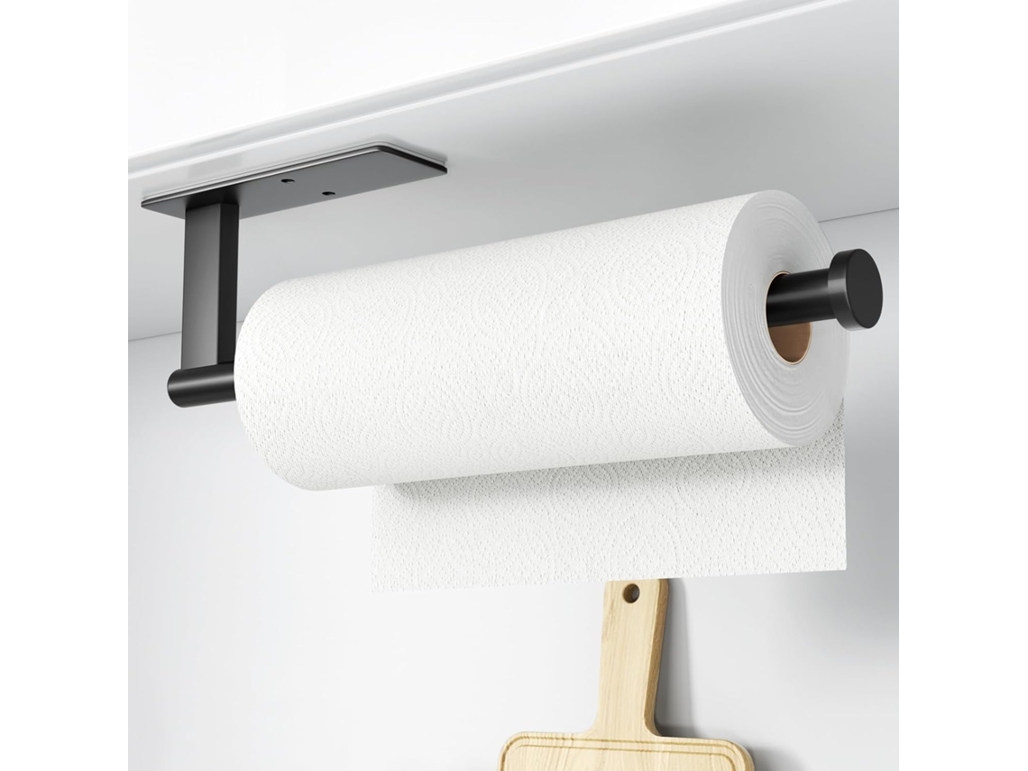 Portarrollos de papel para cocina, autoadhesivo o con agujeros, para debajo del gabinete, para montar en la pared, Jortmrd