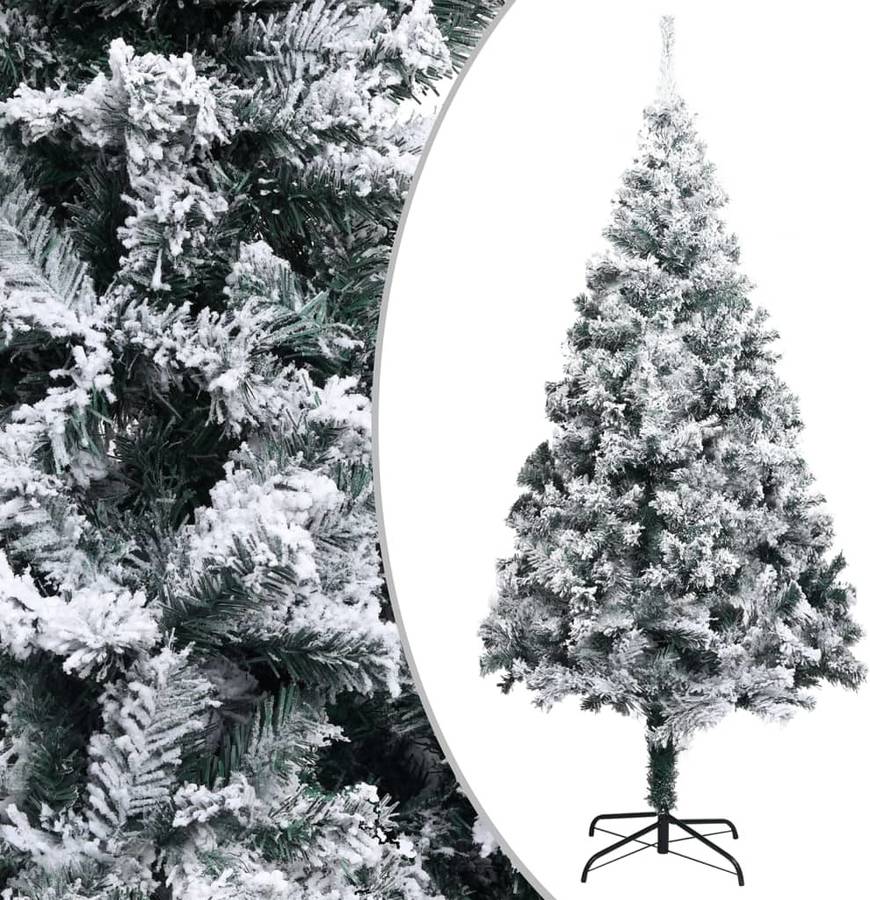 Árbol De Navidad artificial cpn leds y nieve verde 300 cm vidaxl con luces 155x3