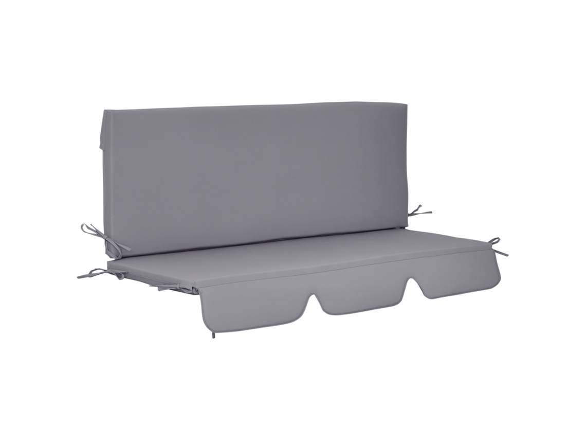 Juego De 2 Cojines Para Mecedora De 130x45x5 Cm, Color Gris.