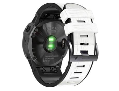 Correa de Silicona 22mm textura cocodrilo para Garmin Fenix 7/6 Pro/5 Plus - blanco