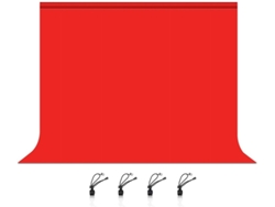Fondo Fotográfico De 3 X 2 M - Tela Sin Marco - Multifuncional - Fácil De Instalar - Rojo