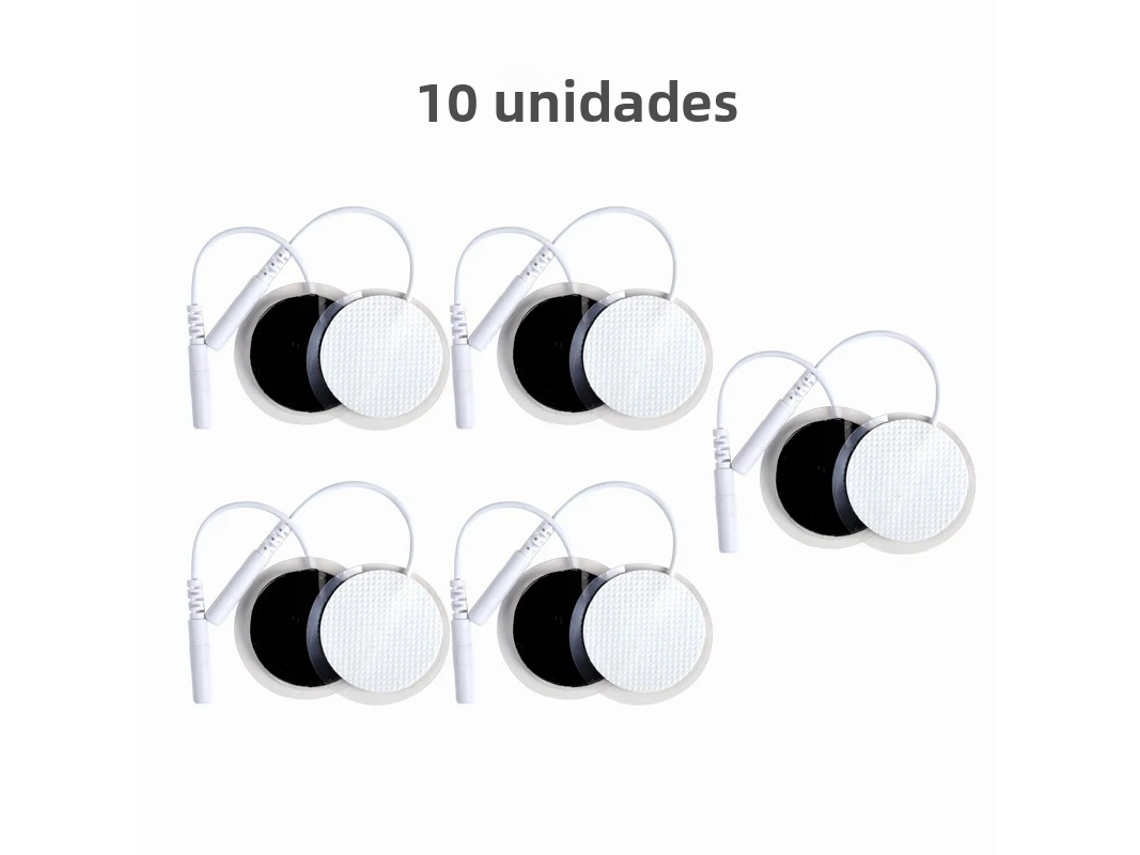 (10 Parches De Electrodos De Gel Autoadhesivos Ems De 32 Mm, Blancos, Tipo Autoadhesivo)