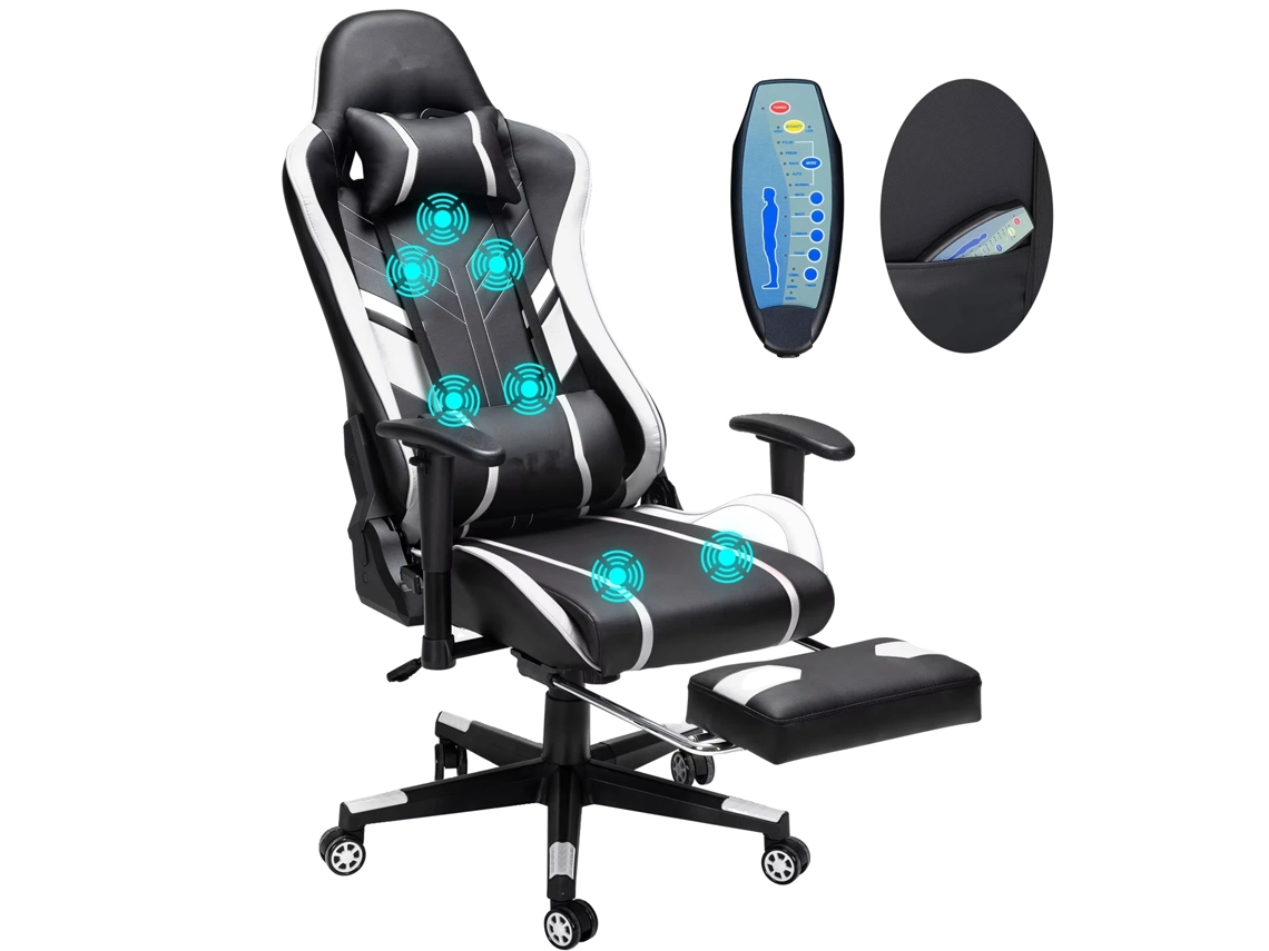 Silla de oficina, diseño ergonómico, altura ajustable, color blanco y negro OEM