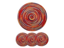 2026-33812-4pcs Manteles Redondos De Algodón Tejido Resistente Al Calor Para Mesa Cocina Fiesta
