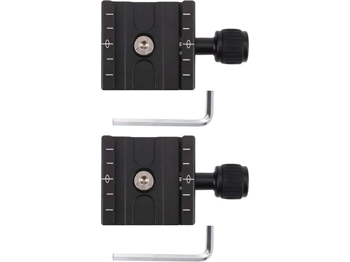 2 Abrazaderas Qr Con Placa De Montaje De 50 Mm - Compatibles Con Rótulas De Trípode Estándar