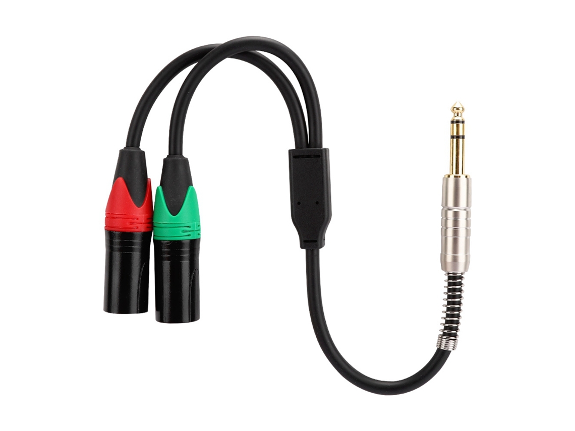 Cable De Audio De 0,3 M, Calibre 24 Awg, Cobre Puro, Doble Blindaje, Conector Macho De 6,35 Mm A 2 Conectores Xlr Macho.