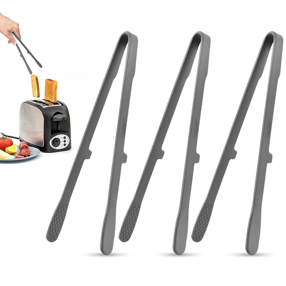 (gris, 3 Piezas) Pinzas De Cocina De Precisión De Silicona, Antideslizante Y Resistente Al Calor, Para Barbacoa Y Cocinar