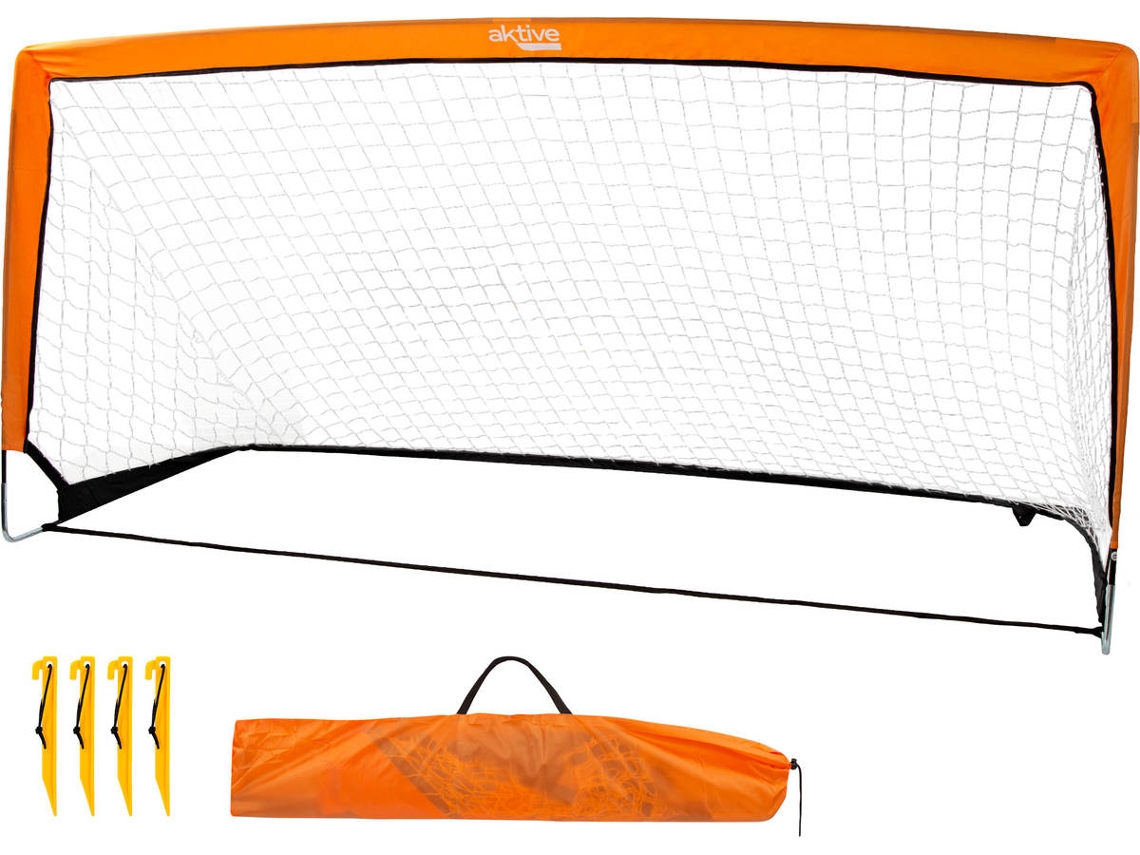 Portería de Fútbol AKTIVE (Poliéster - 200 x 100 x 100 cm - Naranja)