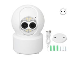 Cámara De Seguridad Inalámbrica Wi-fi Inteligente Hd 1080p Con Doble Lente Y Ajuste De Enfoque.