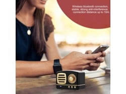 Yunzii Mini Altavoz Bluetooth Inalámbrico Retro con Subwoofer Portátil y Reproductor de Música (Negro)