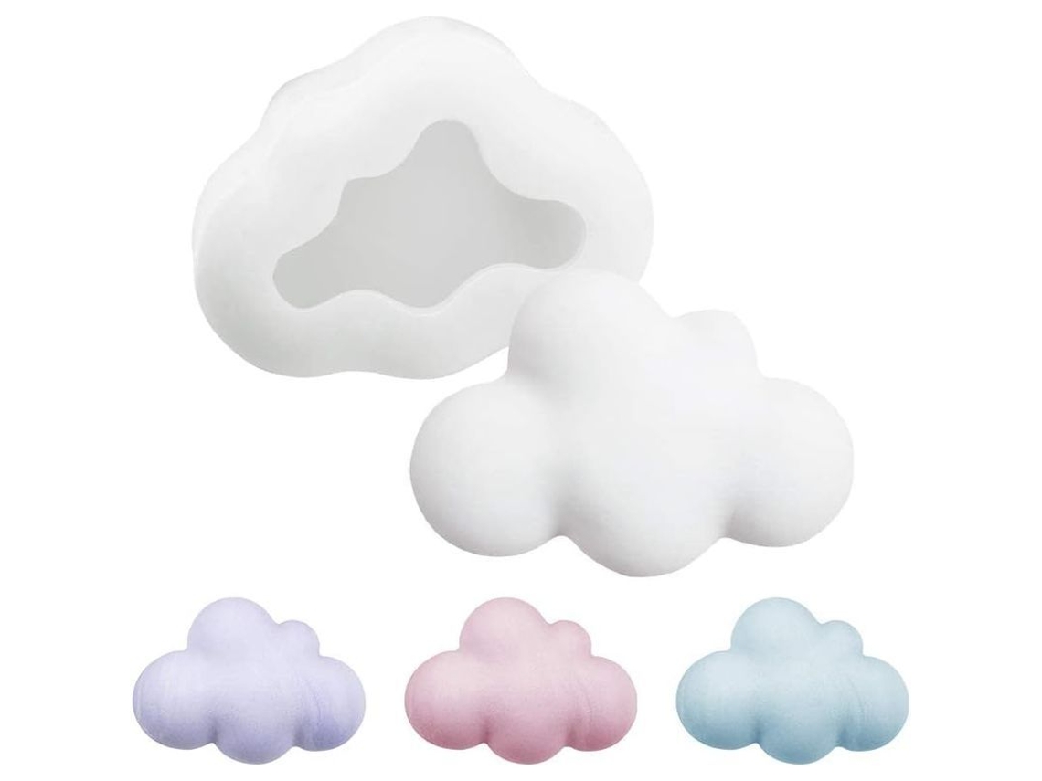 2026-3 Moldes De Silicona Nube 3d Para Fabricar Velas Manuales Suministros Soft Reutilizables