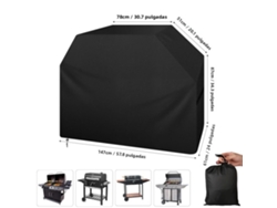 Funda impermeable para barbacoa (negra, 147 x 61 x 122 cm) con bolsa de almacenamiento resistente al viento y a los desgarros.