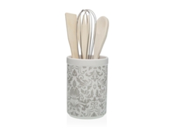 Bote para Utensilios de Cocina VERSA Damasco Cerámica 10x15x10 cm
