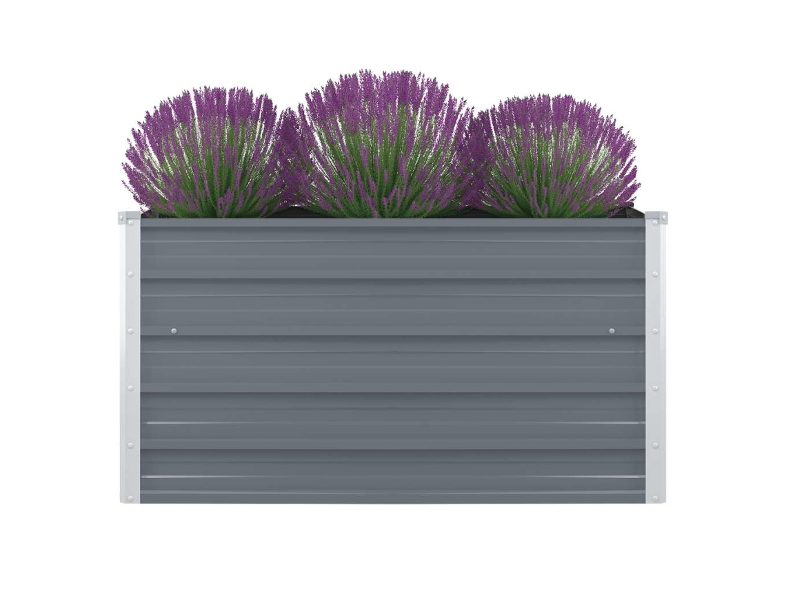 Macetero/Parterre Elevado para Jardín 100X100X45 cm Acero Galvanizado Gris