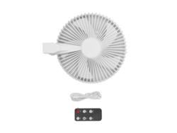 Ventilador de mesa/escritorio con altura ajustable, control remoto, portátil, 4 velocidades, ideal para dormitorio, camping y oficina.