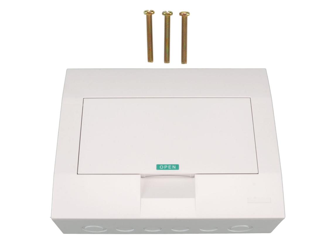 Caja De Distribución Eléctrica De 12 Vías Con Protección De Circuito, Montaje En Superficie, Para Riel Din.