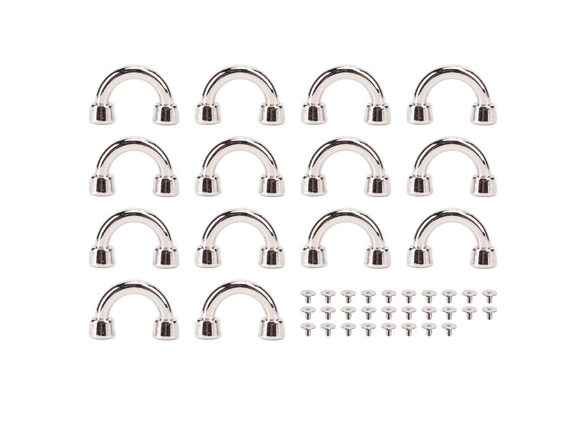 Hebillas De Conexión De Metal Con Anilla En D Y Tornillos Para Trabajos En Cuero, Color Plata, 11x9x3 Mm
