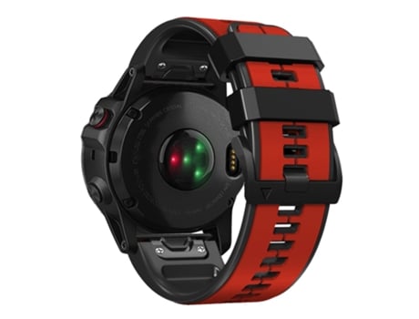 Correa de Silicona dos colores 26mm para Garmin Tactix 7 Pro/Fenix 7X/Fenix 6X Pro - rojo/negro