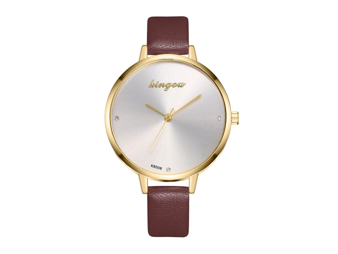 Reloj De Pulsera Casual De Moda Para Mujer Con Esfera De Pu Y Aleación, Movimiento De Cuarzo Sencillo (rojo)