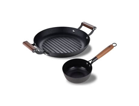 Juego de Sartenes MASTERPRO Odin (Negro - Aluminio - Hierro Fundido - 2 Piezas)
