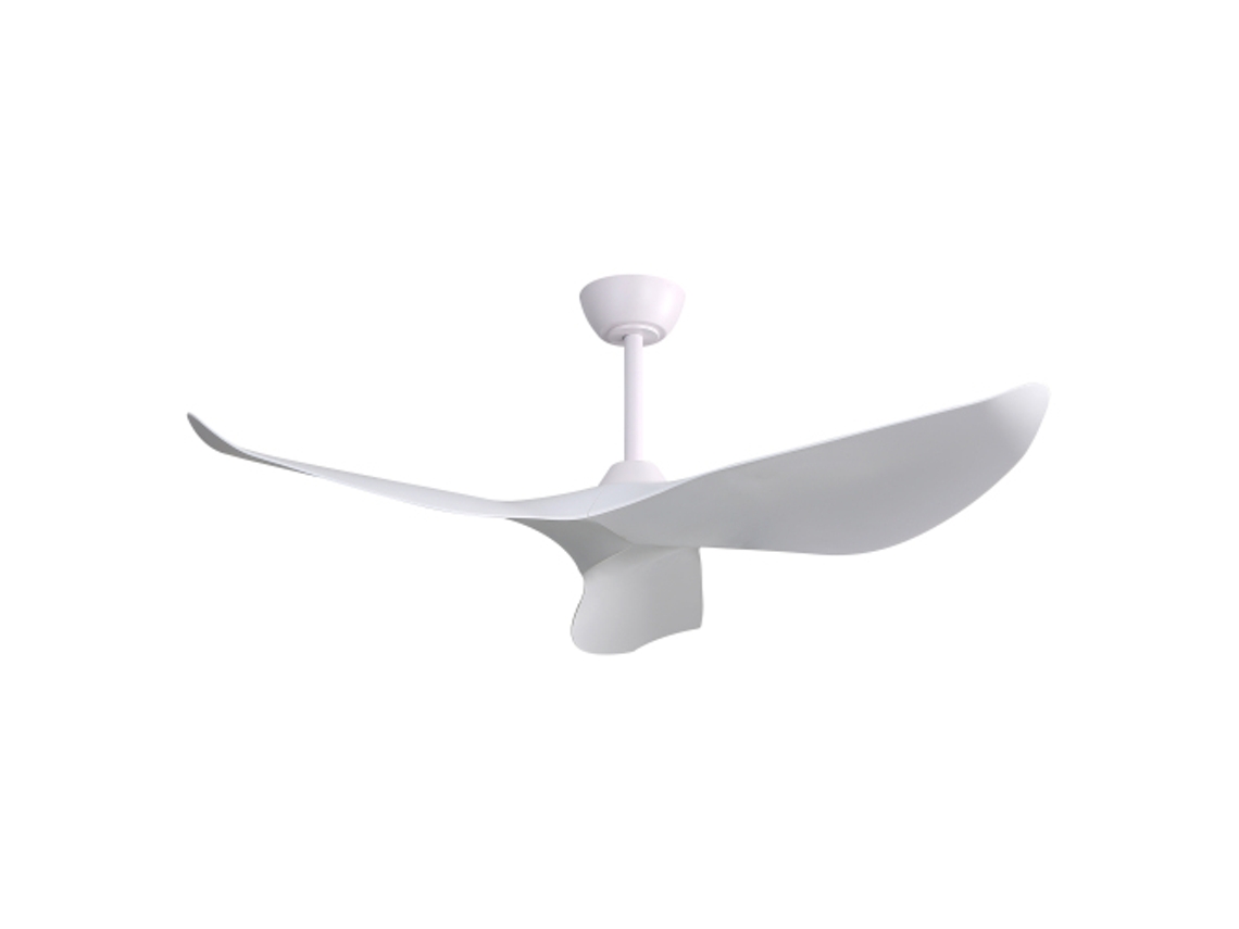 Ventilador de techo blanco de 52 pulgadas, 6 velocidades, 3 aspas, ABS, motor CC reversible para sala de estar, Ziwei Store