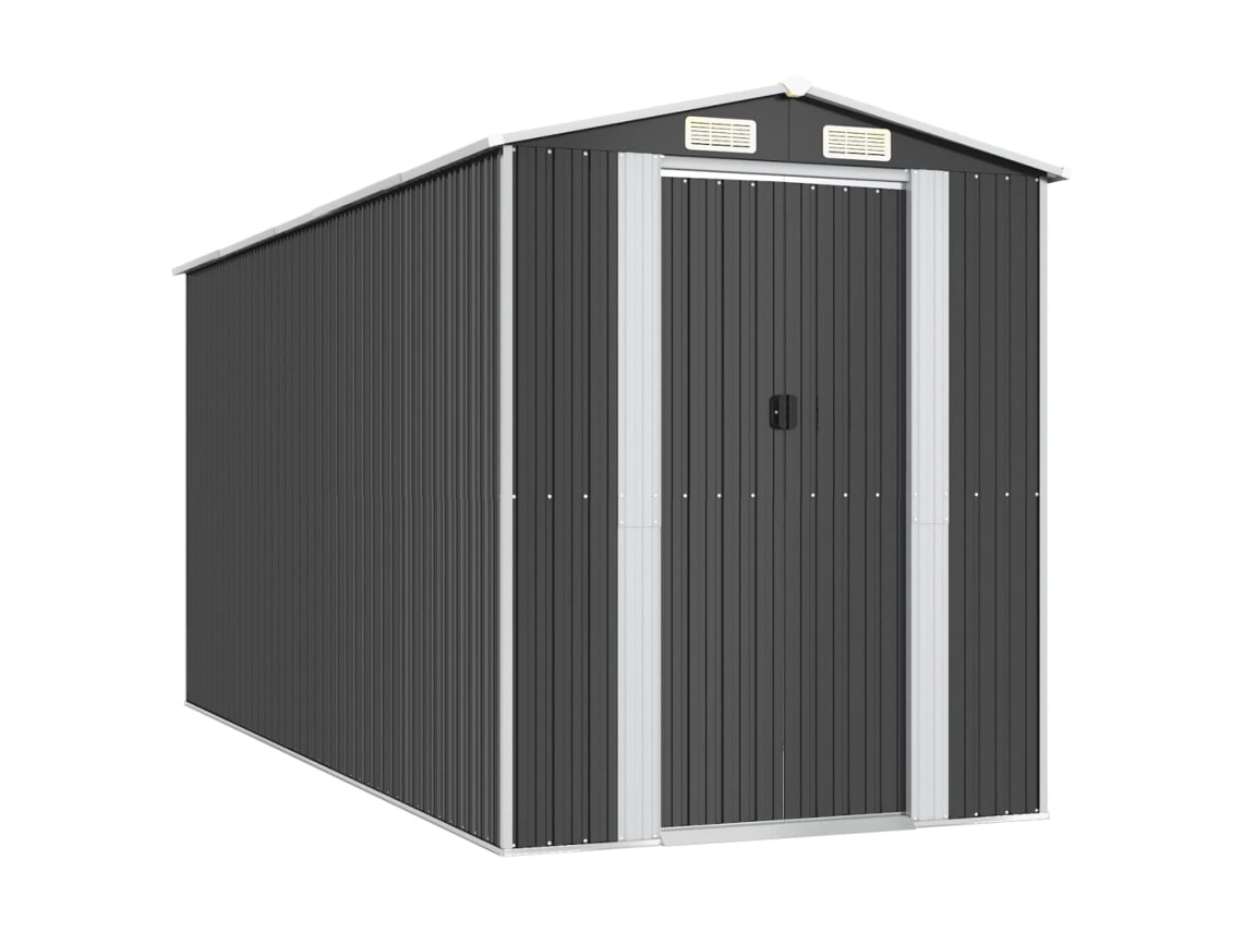 Cobertizo De Jardín VIDAXL Antracita Acero (192x440x223 cm)