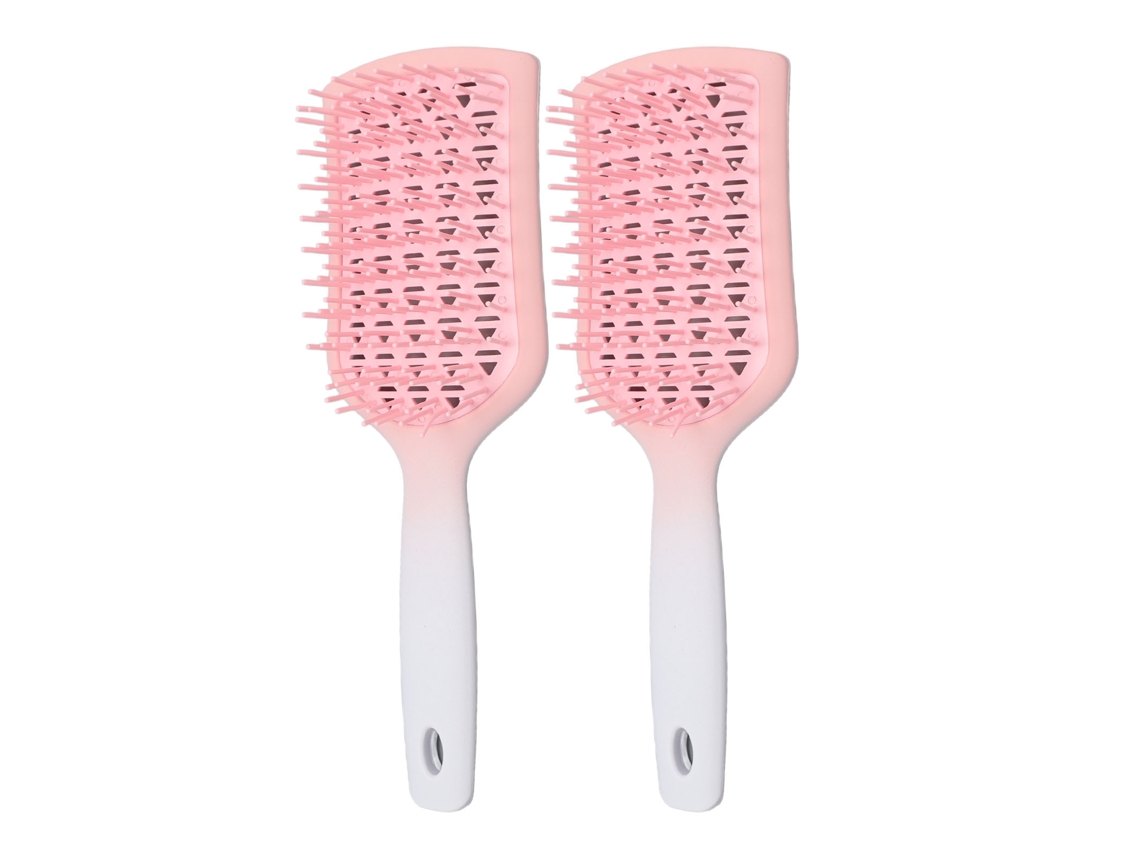2 Cepillos De Pelo De Uso Dual Húmedo/seco Hueco Para Secado Rápido Reducir Estática Masajear Scalp