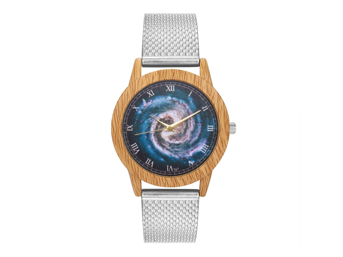 Reloj De Cuarzo Unisex Con Correa De Silicona Dial Universo Zhoulianfa Plata