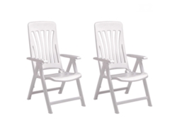 GARBAR BLANES Set 2 Silla Con Brazos Multiposiciones Exterior Blanco
