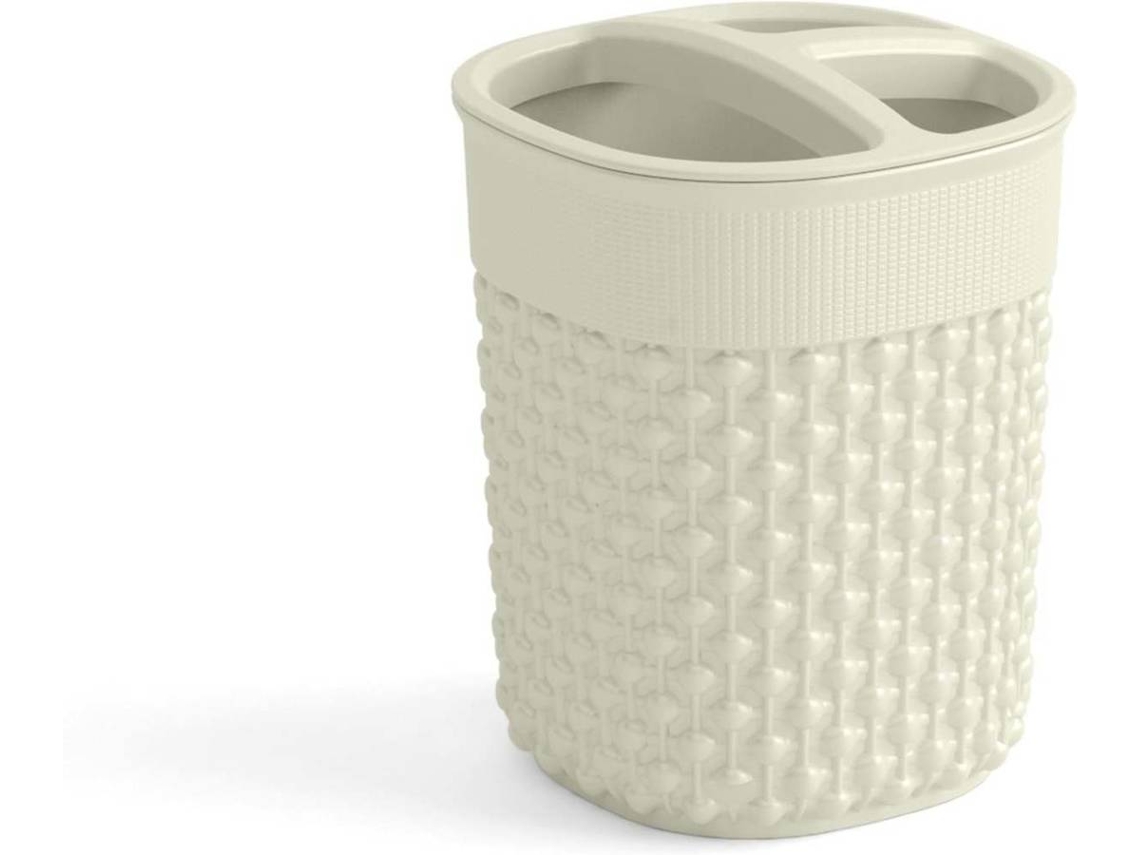 Vaso Porta Cepillos CURVER Filo (Beis - Plástico - 9 x 9 x 12 cm)