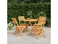 Juego de comedor de jardín de 5 piezas de madera maciza de teca Dkd Home Decor